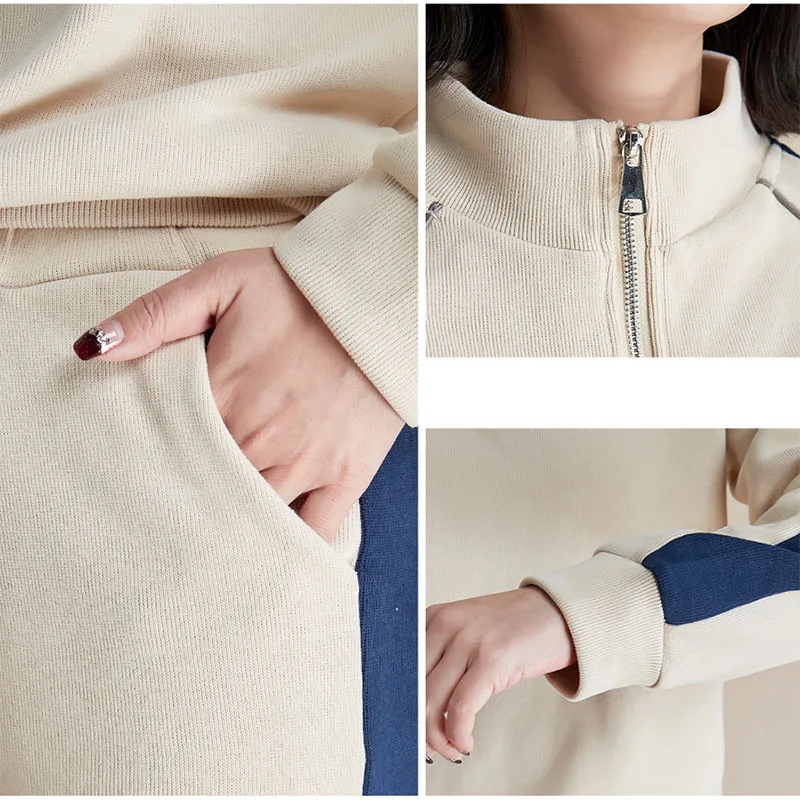 여성용 의류 세트 운동복 및 바지, 스포츠 수트, 2023, 봄, 가을 패션, 스트리트웨어, 지퍼 복장, 여성 캐주얼 운동복, 2 개