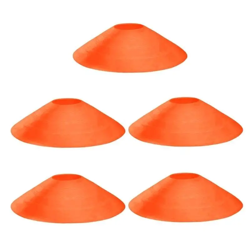 

Упаковка из 5 полиэтиленовых тренировочных дисков. Футбольные конусы гибкого дизайна для тренировок молодежных команд и спорта.