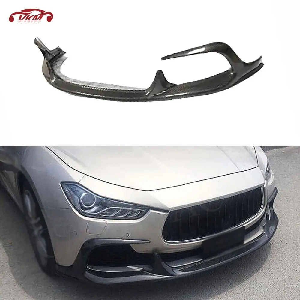 

Carbon Fiber Front Bumper Lip Spoiler Splitter for Maserati Ghibli 2014-2017 Wrap Shovel Chin Body kit FRP Car Guard Accessories