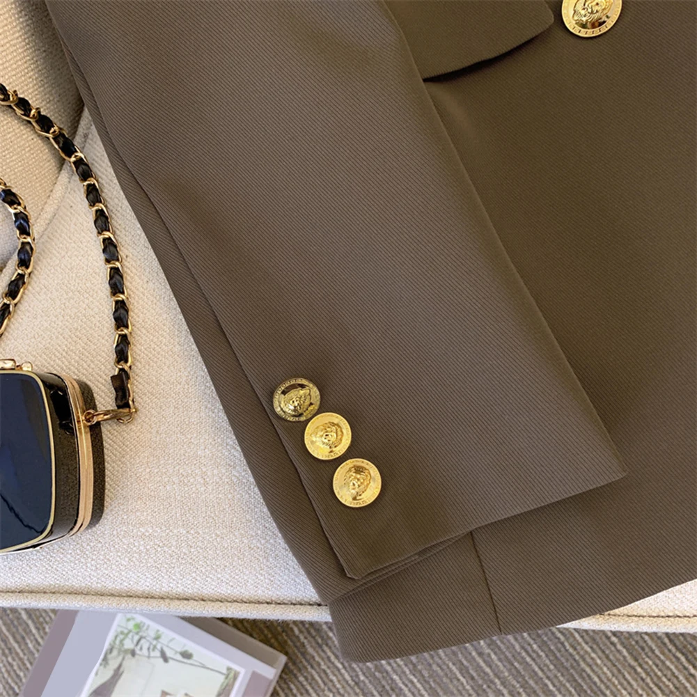 Dameskostuum met lange mouwen, casual effen kleur, knoopzak, reversblazer, polyester voor lente, zomer, herfst, winter