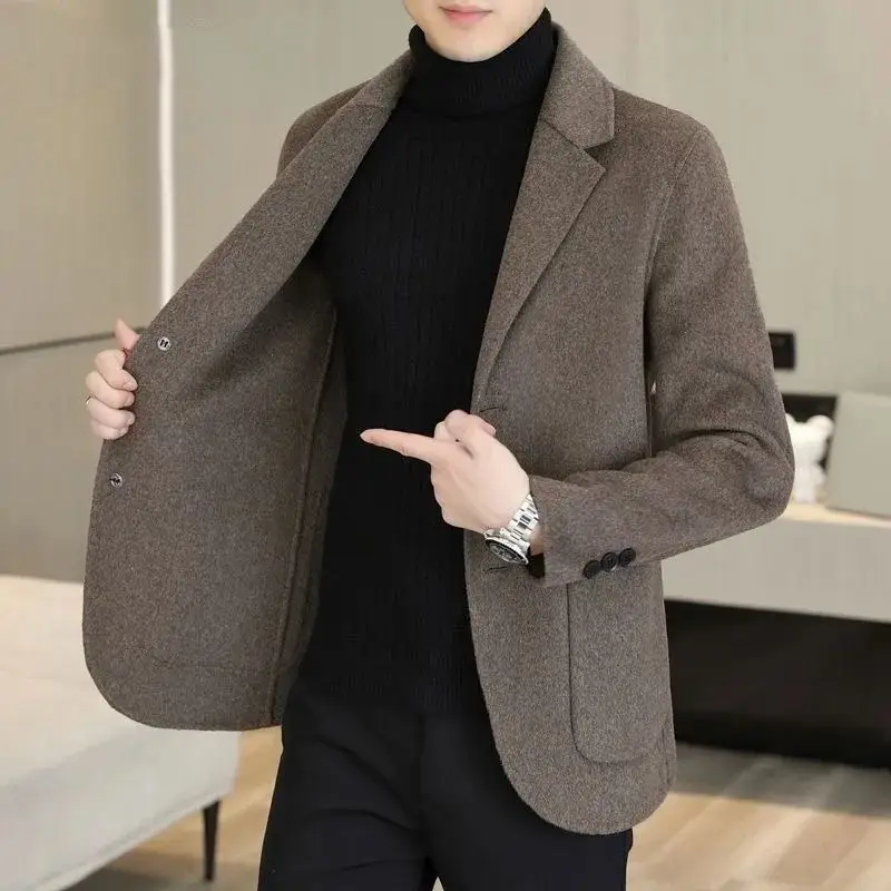 Men\'s Suit Jackets Thin Single Breasted Coat Slim Fit Male Tweed Blazer New In Original Elegant Classic Vintage Menswear Casual