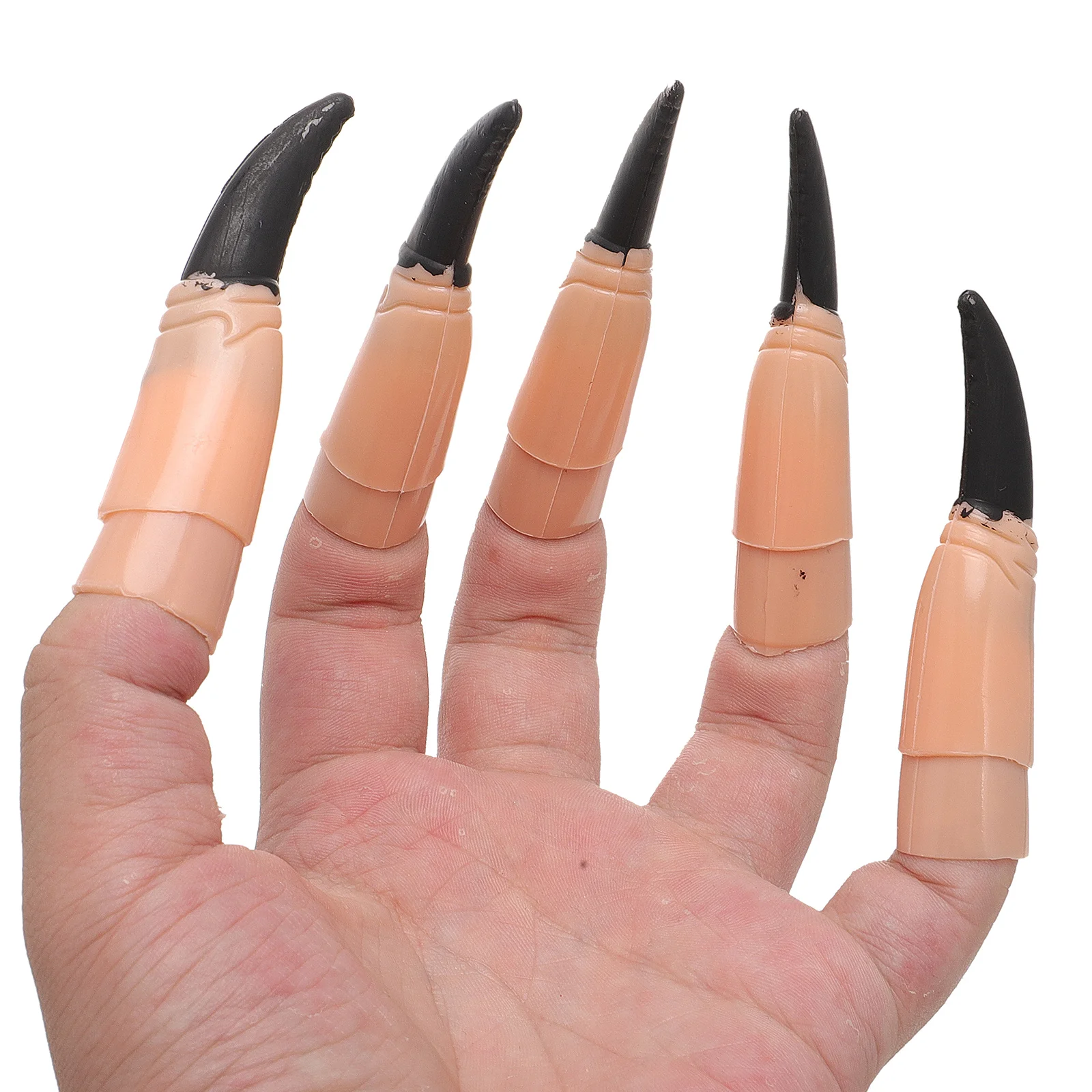 

10pcs Zombie Nails Halloween Witch Fingernails Horror Party Accessories Trick Games Black Fake Long Sharp Claws