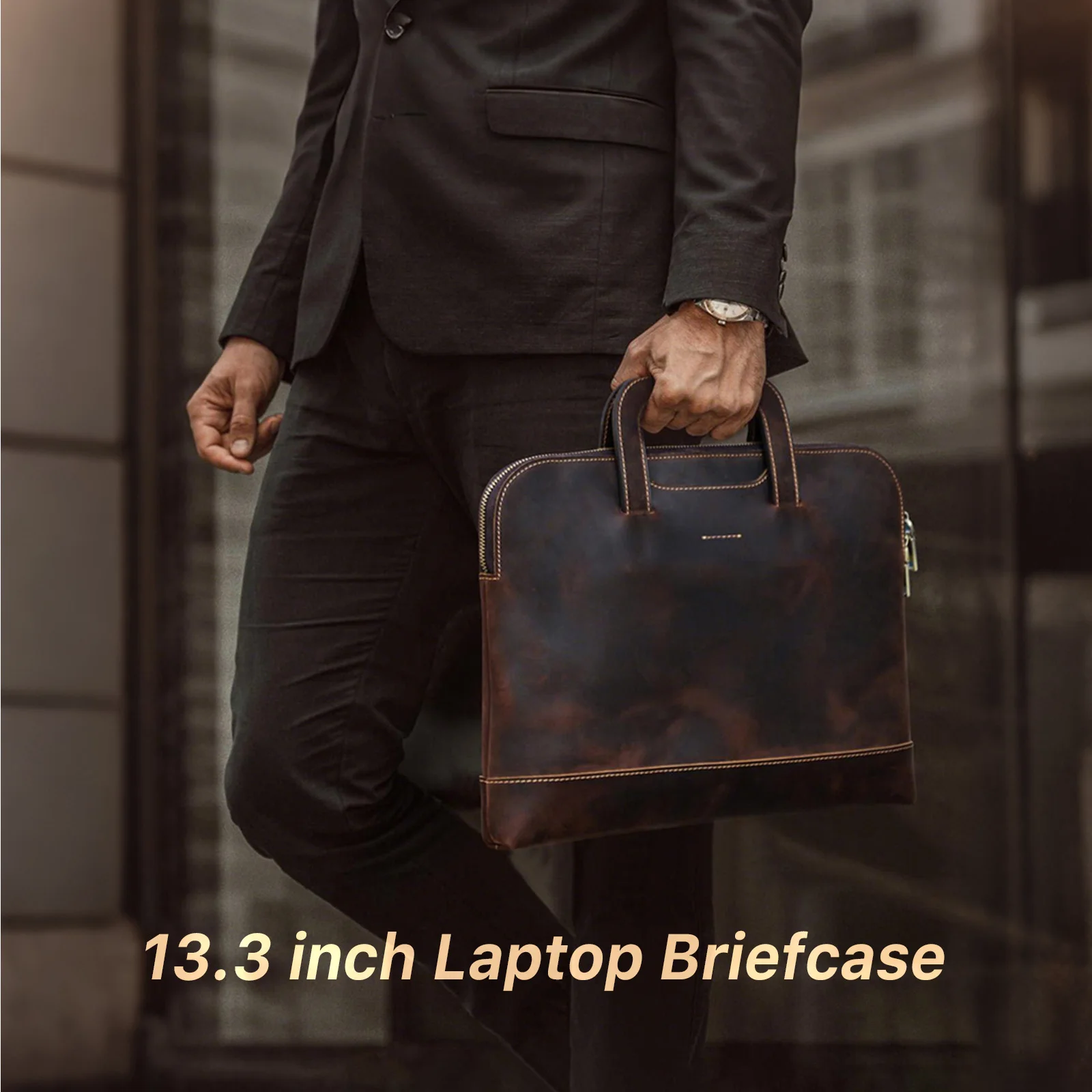 CONTACTS FAMILY Genuine Leather Laptop Sleeve Case For Macbook Pro Air 13 M4 M3 M2 Cover DELL XPS 13 Galaxy Book Computer Bag