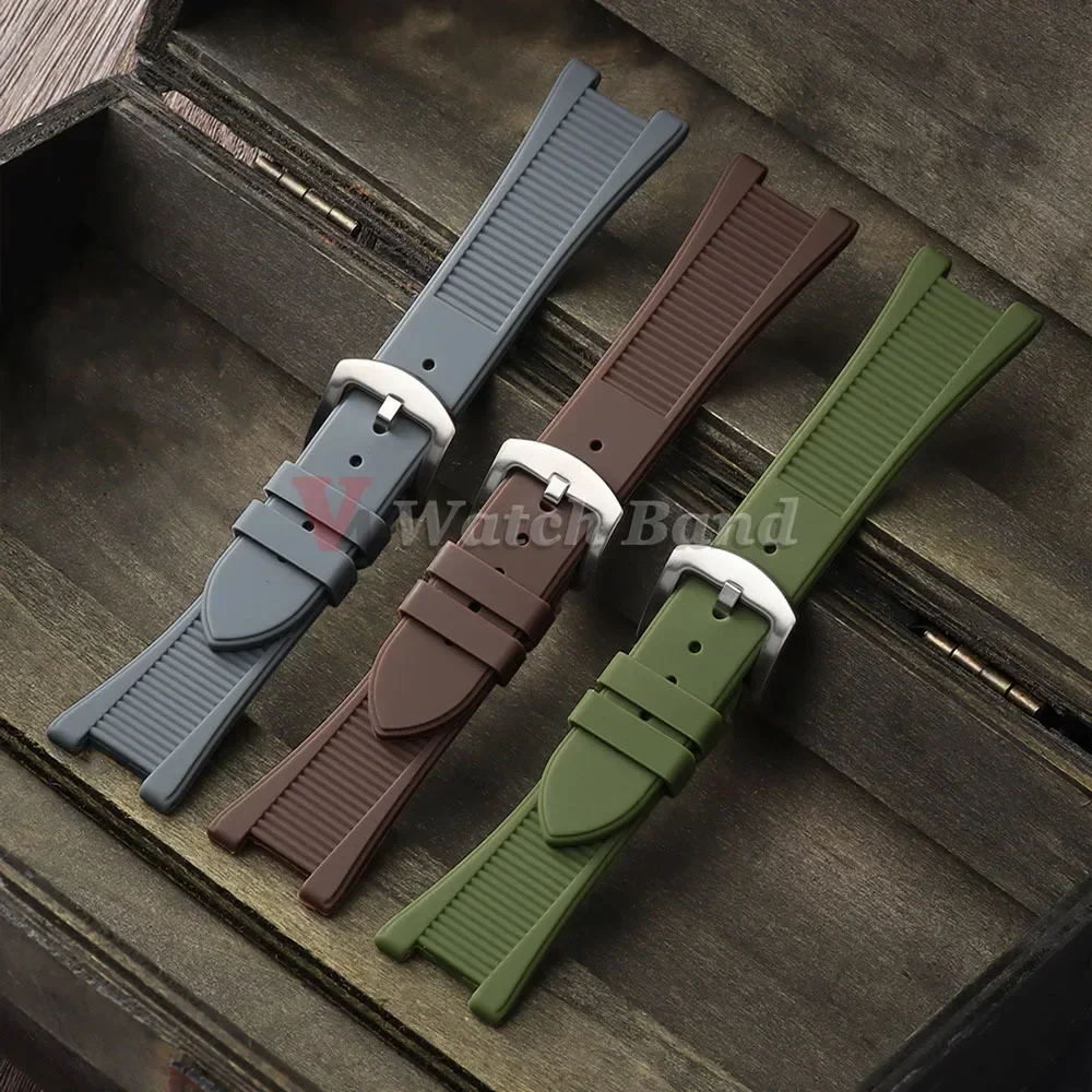for Patek Philippe Nautilus 25mm*13mm Soft Silicone Straps 5711/5712/5726/5980 Special Concave Interface Watch Band Accessories
