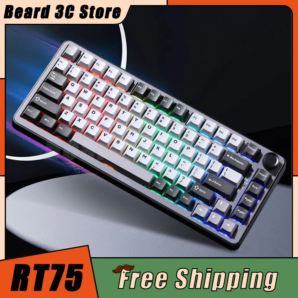 

YUNZII RT75 Magnetic Switch Mechanical Keyboard Wired Gaming Keyboard Low Latency 82 Keys Custom Keyboard PC Gamer Accessories