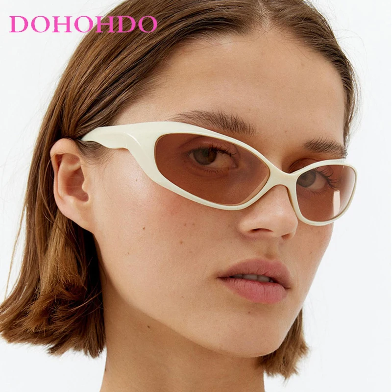 

DOHOHDO Y2K Silver Sunglasses Color Hollowed Out Future Sense Of Technology Girls Net Red Sunglasses Women Sunglasses Trendy Men