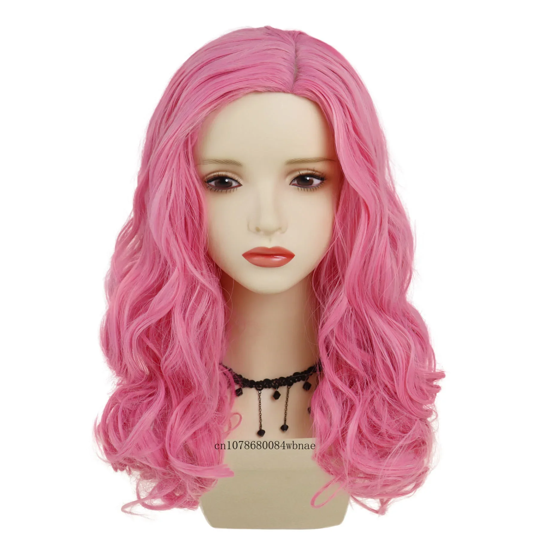 Cute Princess Pink Wigs Synthetic Long Wavy Wig for Women Girls Fits All Movie Cosplay Dress Up Party Use Halloween Costume Wig