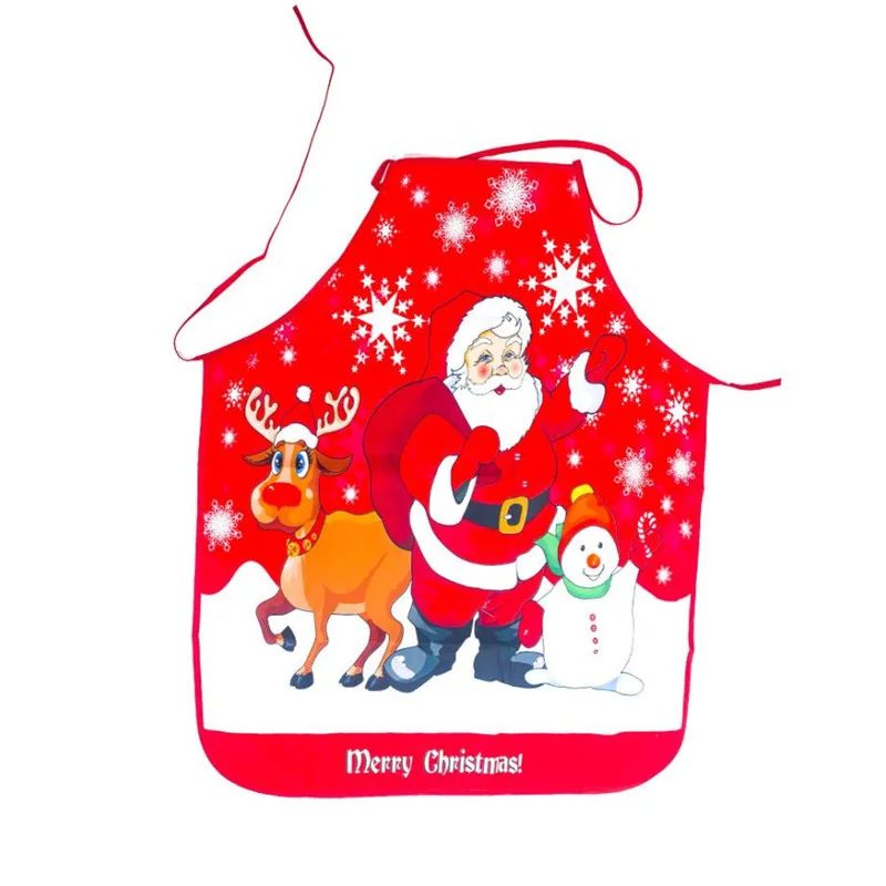 Aprons Sleeveless dirt-proof Fabric Printed Halter Straps Christmas Apron Household Kitchen Cleaning Accessories Winter