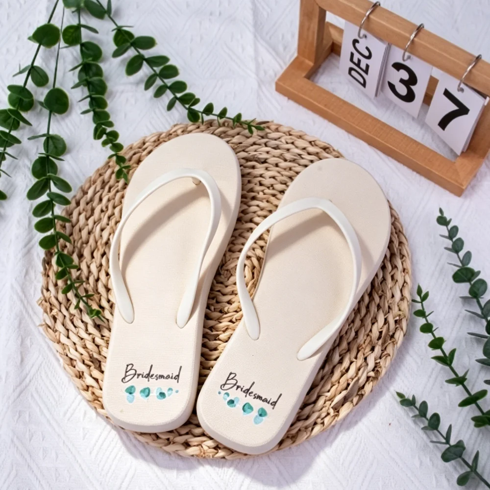 Chanclas para Novia y Damas de Honor, Pantuflas para Despedida de Soltera en la Playa, Regalo para Despedida de Soltera en Hawái, Accesorios para el Día de la Boda, Luna de Miel y Verano