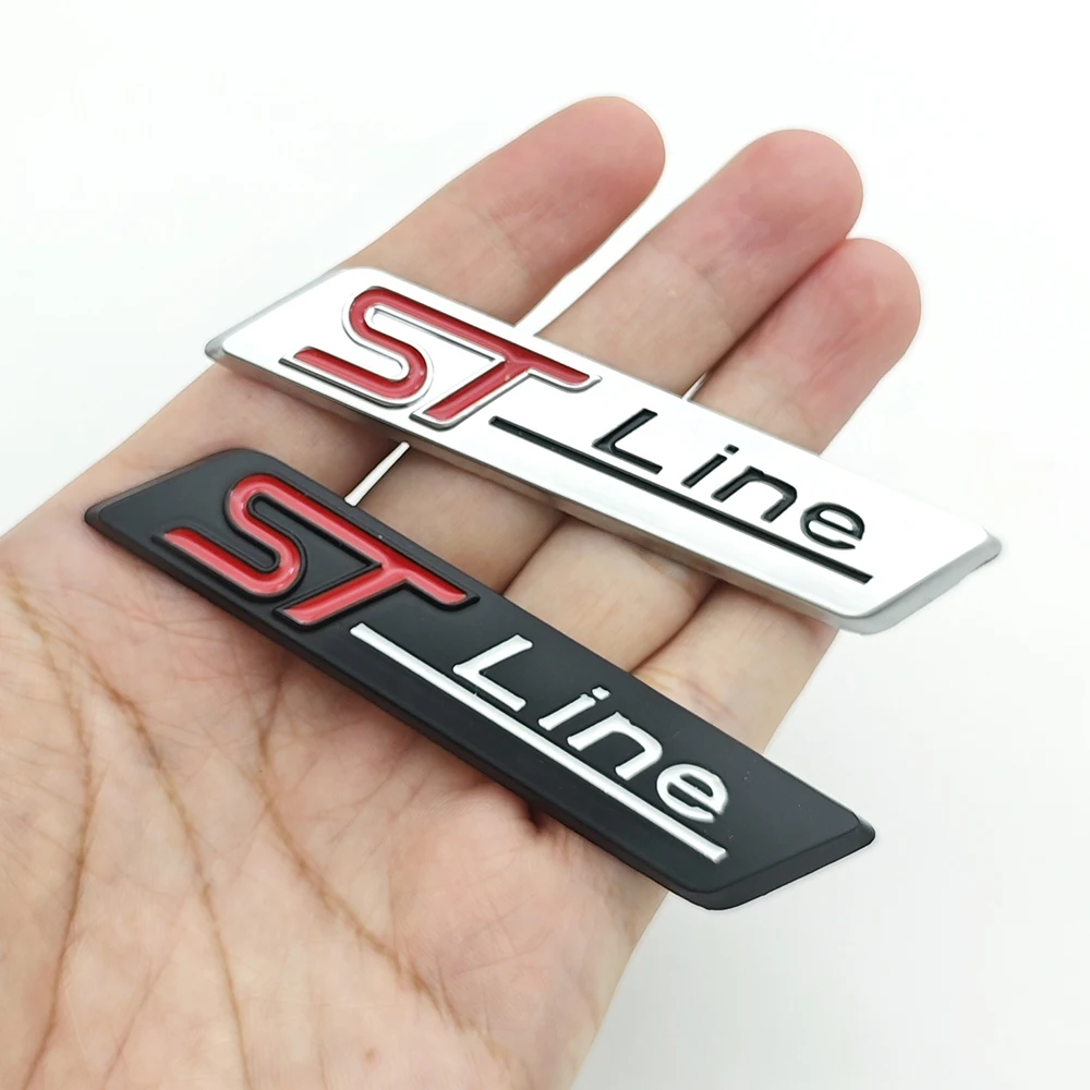 ثلاثية الأبعاد سيارة معدنية ملصق ST خط شعار الخلفي الجذع الحاجز شارة الباب الشارات لفورد فوكس بوما كوغا مونديو STLINE اكسسوارات #5