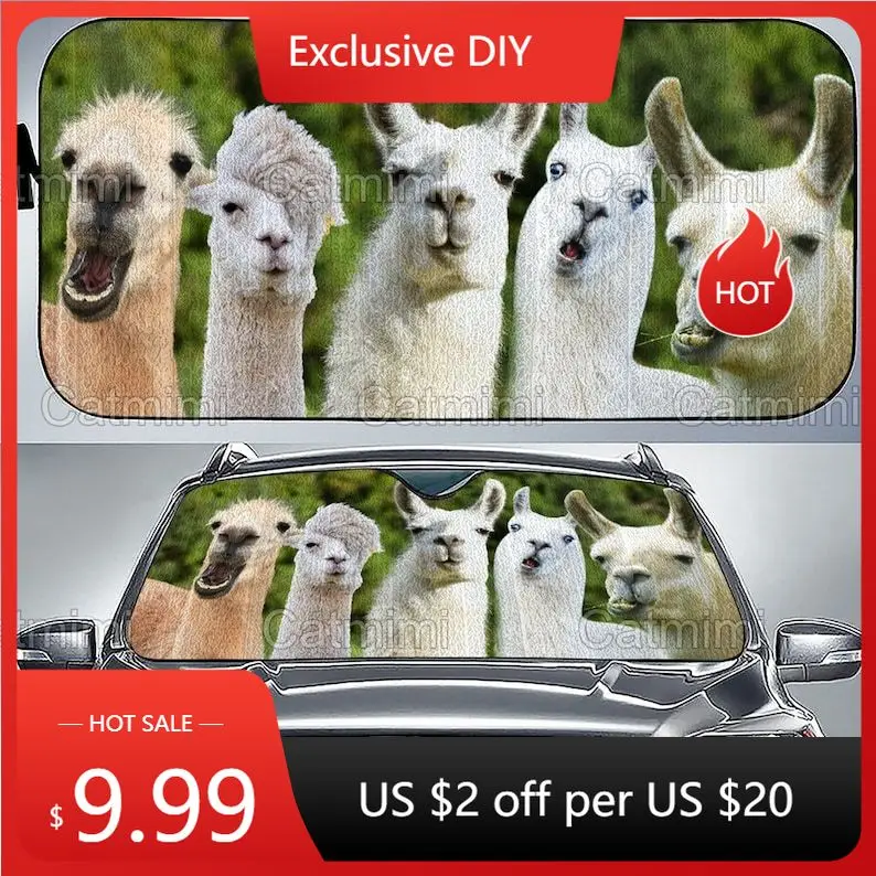 

Llama Car Sun Shade, Llama Sun Shade, Car Accessory, Llama Car Decoration, Car Sun Protector, Cute Llama Gift, Gifts For Him MCL