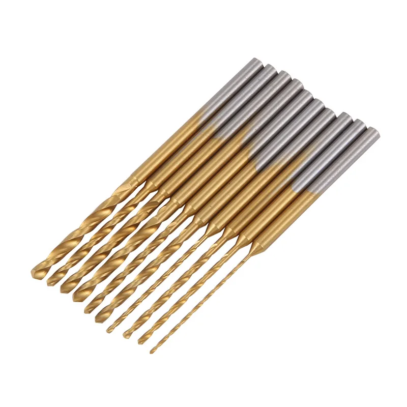 A47U Micro-Twist Drill Bit Set - 10Pcs 0.6mm-2.2mm Tiny Drill Bit 2.35 Shank HSS Mini Engraving Drill Bits Hole Drilling Tool