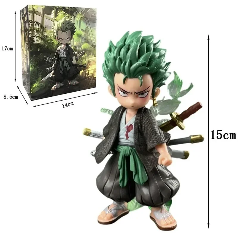 15cm One Piece Anime Figure GK Roronoa Zoro Standing Manga Statue Action Figure Collection Model Children Christmas Toy Gifts