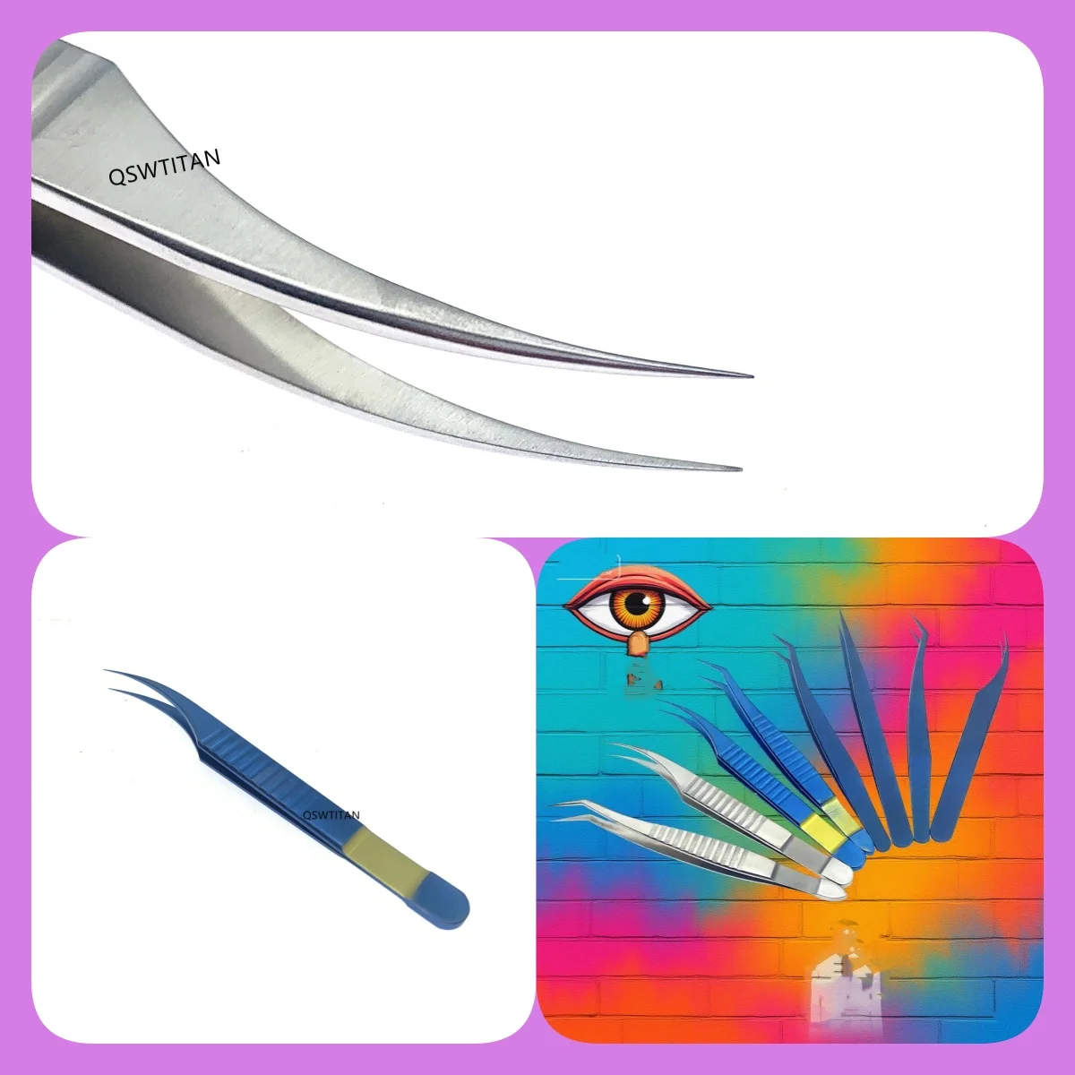 1pc Ophthalmic Tweezers Forceps Eye Surgical Clamp Tool for Eyelash Manipulation