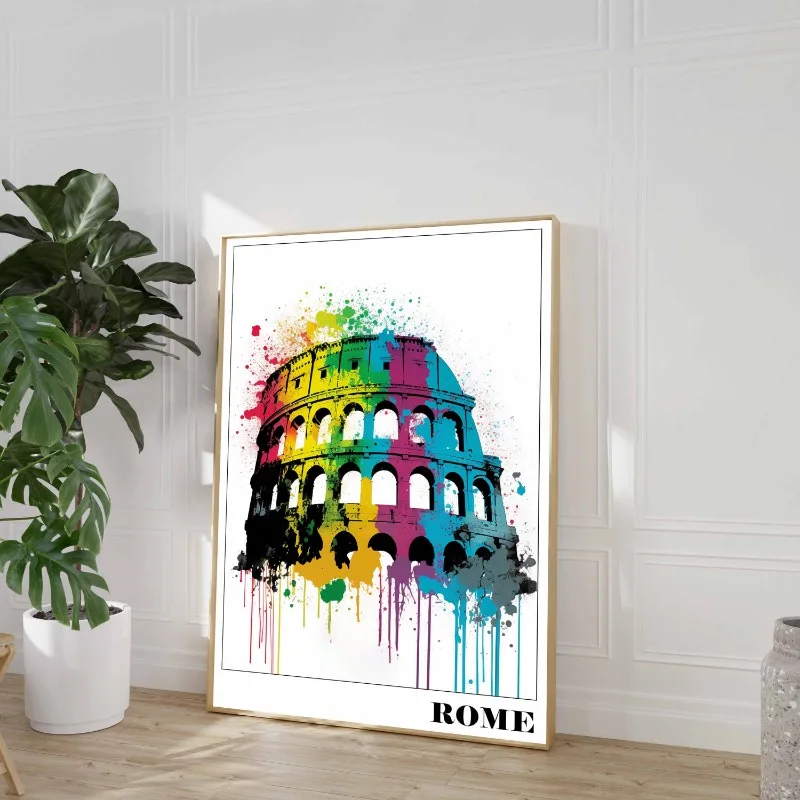 Banksy Inspired Travel City Rome Pisa Agra Honshu Posters Printing Decor Canvas Painting Living Room Bedroom Wall Art Home Decor