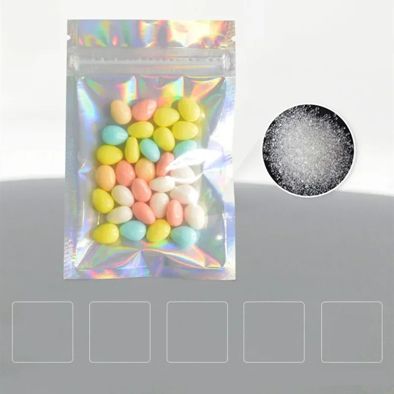 1000pcs/lot Zip Lock Plastic Bag Aluminum Foil Hologram Food Mylar bags Smell Water Proof Zipper Reclosable Pouches