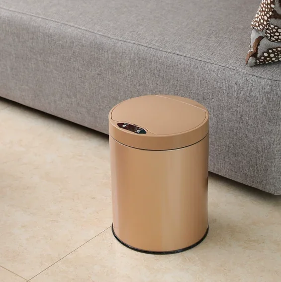 8L Wholesale Custom Gift Smart Trash Can Foot Pedal Creative Sensor Trash Can Household Trash Can Japanese Style