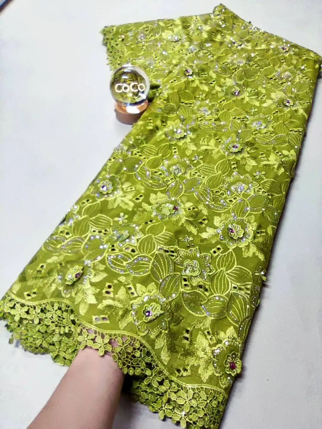 

Cord Lace African High Quality Lace Fabric 2025 French Sequins Fabric Sewing Embroidered Lace in Tulle Nigeria Fabric 5 Yards