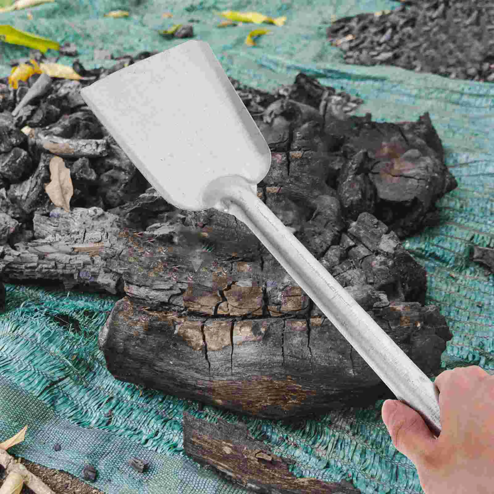 Soot leve lareira de carvão alça longa prático pá de ferro portátil cinzas colher doméstica para forjamento manual