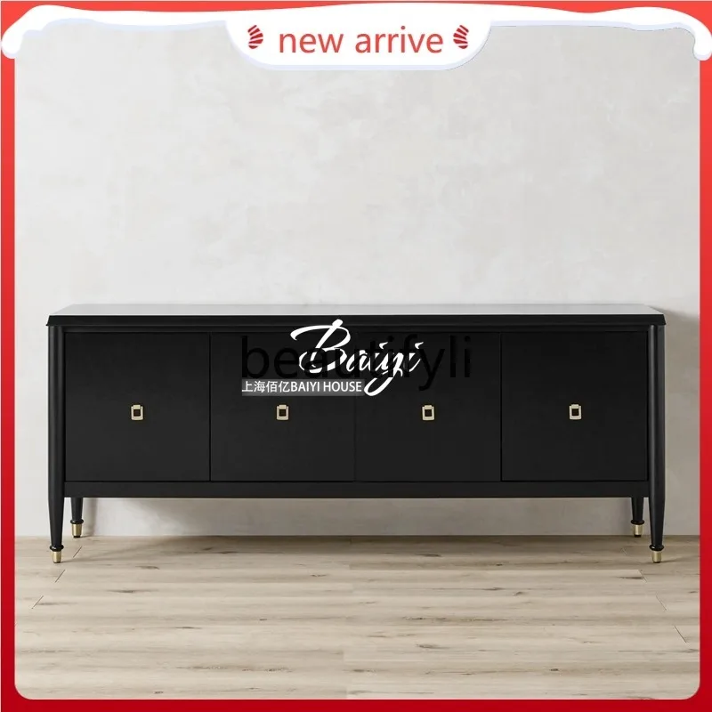 

D2520 American solid wood dining side cabinet against the wall, French retro living room locker entrance, storage cabinet