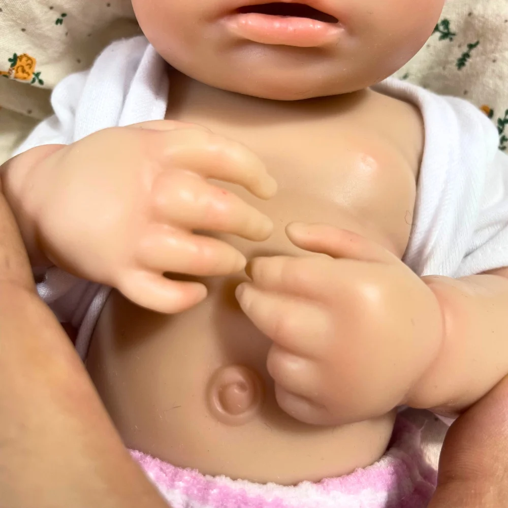 Mini 13 بوصة يمكن فتح الفم كامل سيليكون تولد من جديد دمية طفل LouLou مستيقظ فتاة لينة سيليكون الجسم قابل للغسل لعبة هدية الكريسماس