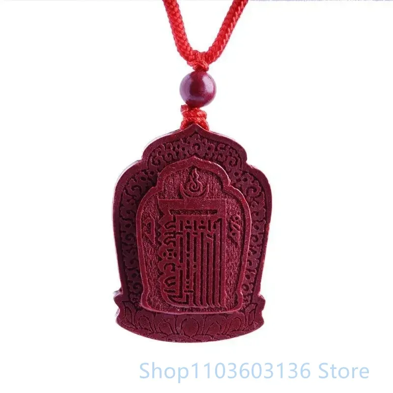 

High Content natural Purple Cinnabar Pendant Handcarved Buddhist scriptures, Men and Women Cinnabar Pendant