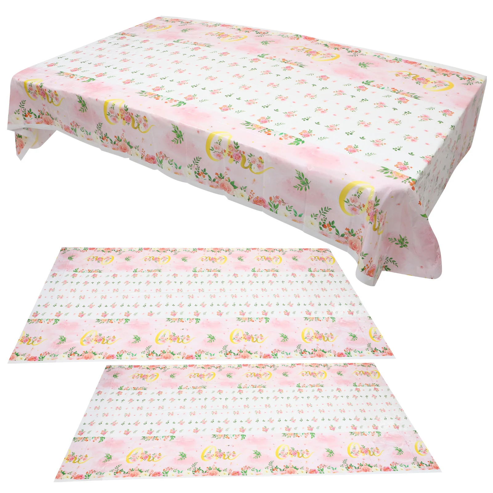 

3Pcs Decorative Table Cloth Lightweight Portable Pe Table Cover for Birthday Party Gatherings Happy Birthday Tablecloth Fiesta