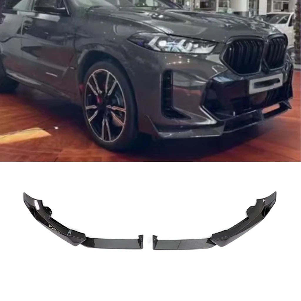 

For BMW X6 G06 LCI M Sport 2023 2024 Tuning Front Bumper Lip Spoiler Splitter Diffuser Guard Body Kit Cover Car Styling