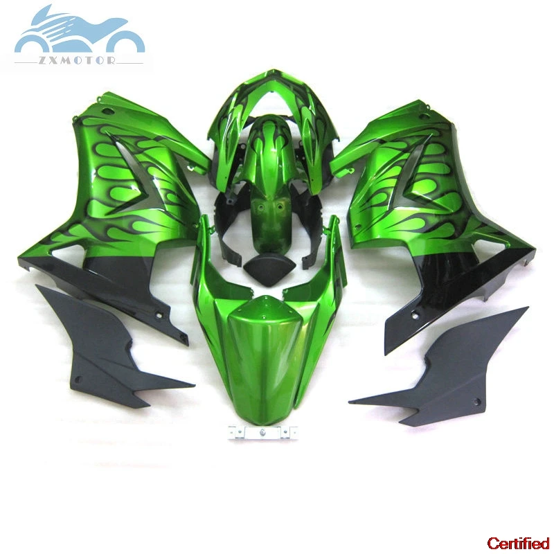 Customizable Injection mold fairings kit for Kawasaki Ninja 250R ZX250 2008-2014 fairing kits EX250R 08-14 green flames bodywork