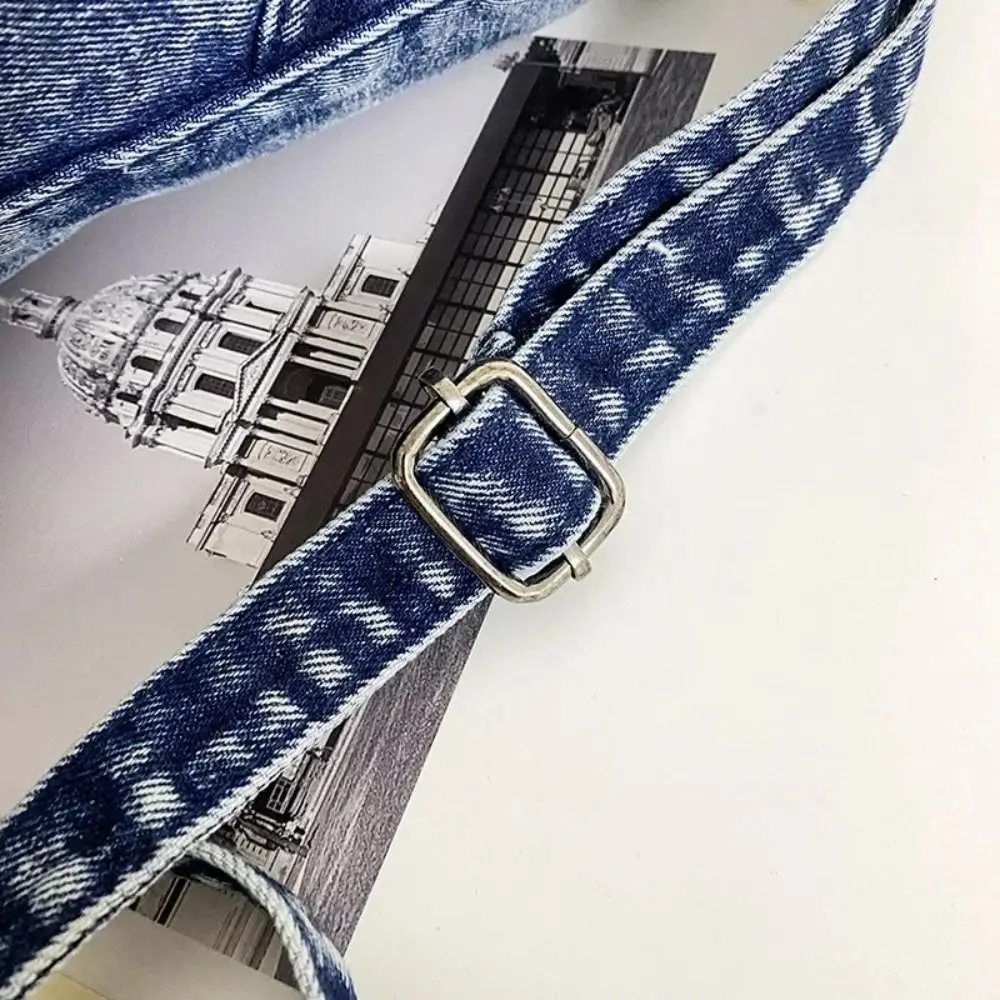 

Portable Washed Denim Shoulder Bag Cloth Splicing Large Capacity Tote Bag Handbags Women