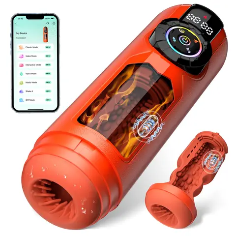 APP Controls Mens Automatic Sucking Masturbator Cup Vibration Thrusting Penis Trainer Pocket Pussy Cocks Stimulator Male Sex Toy