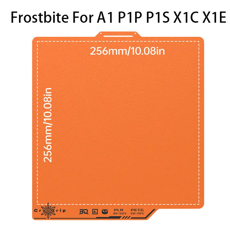 BIQU Panda Build Plate CryoGrip Pro Glacier/Frostbite Spring Steel 2-Sided Textured for BambuLab P1P P1S P2S A1 X1 3D Printer - Image 9