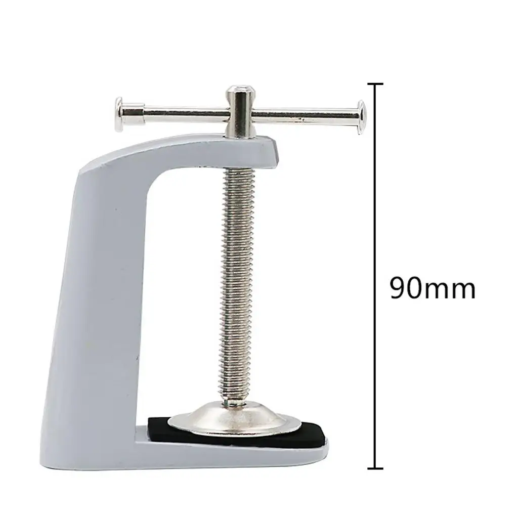 Heavy Duty Adjustable Arm Desk Clamp Table Lamp Clip Metal Holder Swivel Lock Stable Mount for Workspace