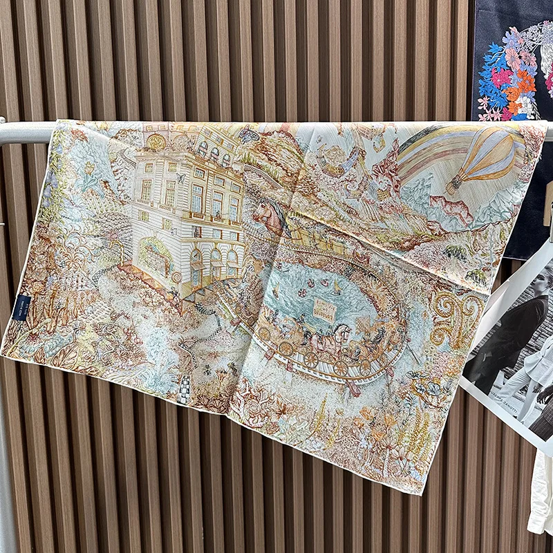 

Double Sided Scarf 65CM Women Square Twill Bandanas Luxury Designer Hems Rolled Edges Shawls Head Bag Accessories Christmas Gift