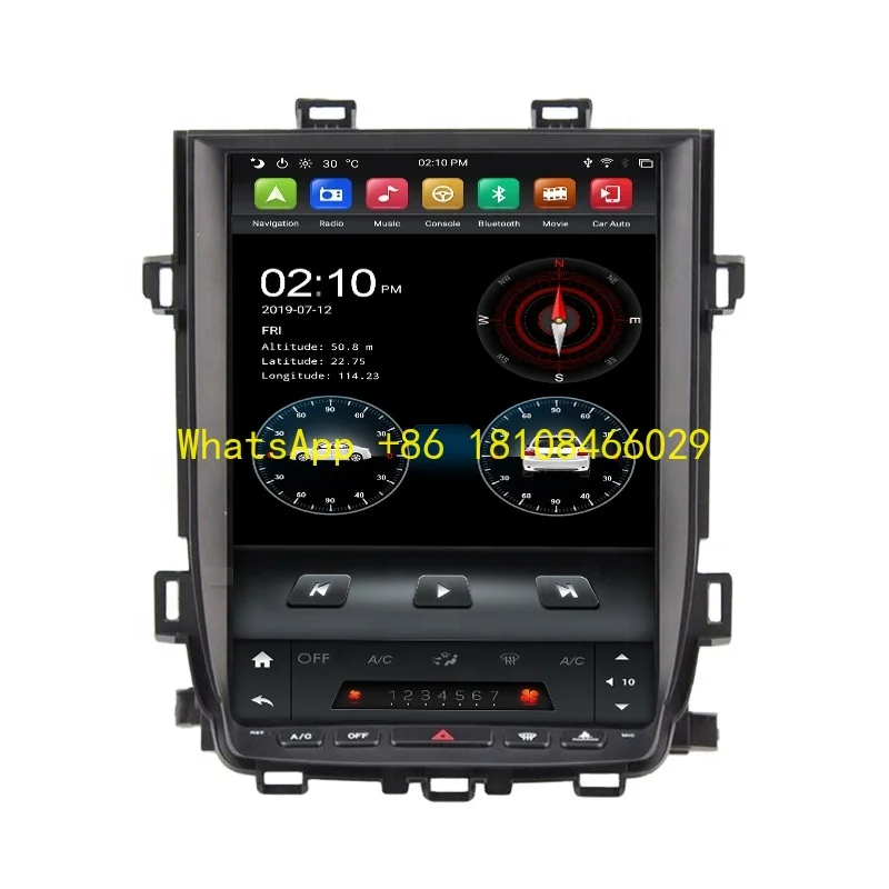 

12,1-дюймовый вертикальный экран 4G + 64 ГБ Tesla Android 9,0 автомобильный радиоприемник автомобильный мультимедийный плеер для Toyota Alphard 2008-2015 CarPlay + DSP + IPS