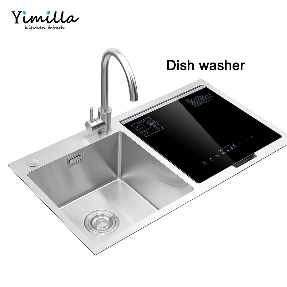 New Design Stainless Steel Sink Undermount Double Bowls Dish Washer Automatic Countertop Dishwasher Smart Kitchen Sink