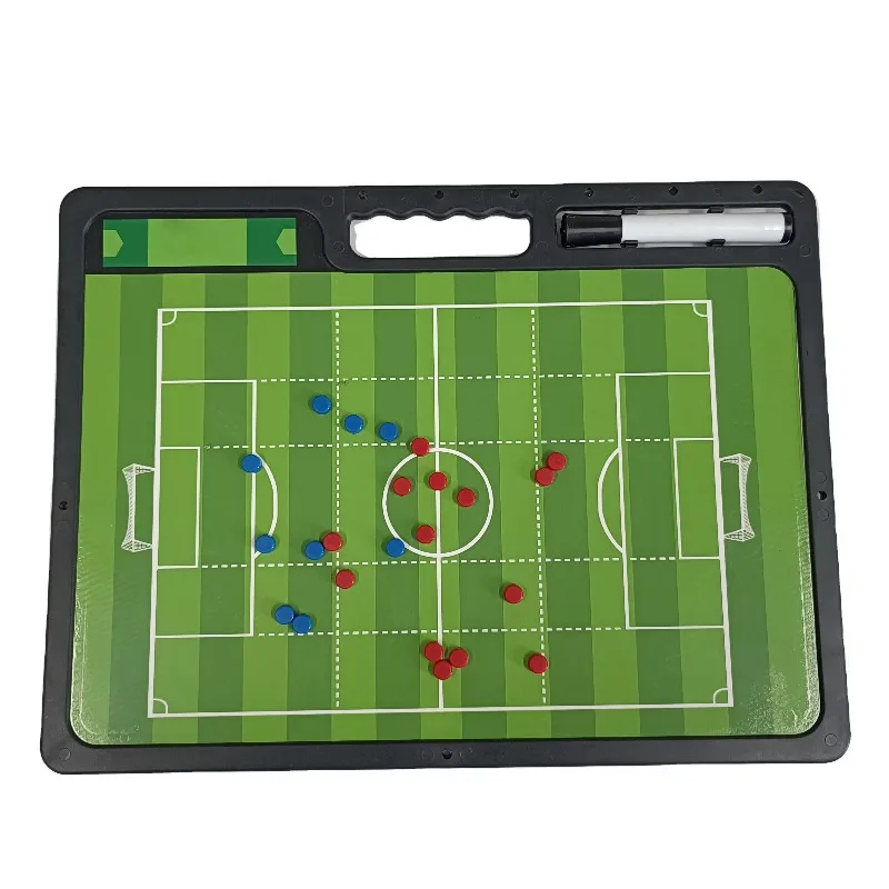 

Custom dry-wipe magnetic PVC football coaching board tactical board with marker, handle and chess pieces