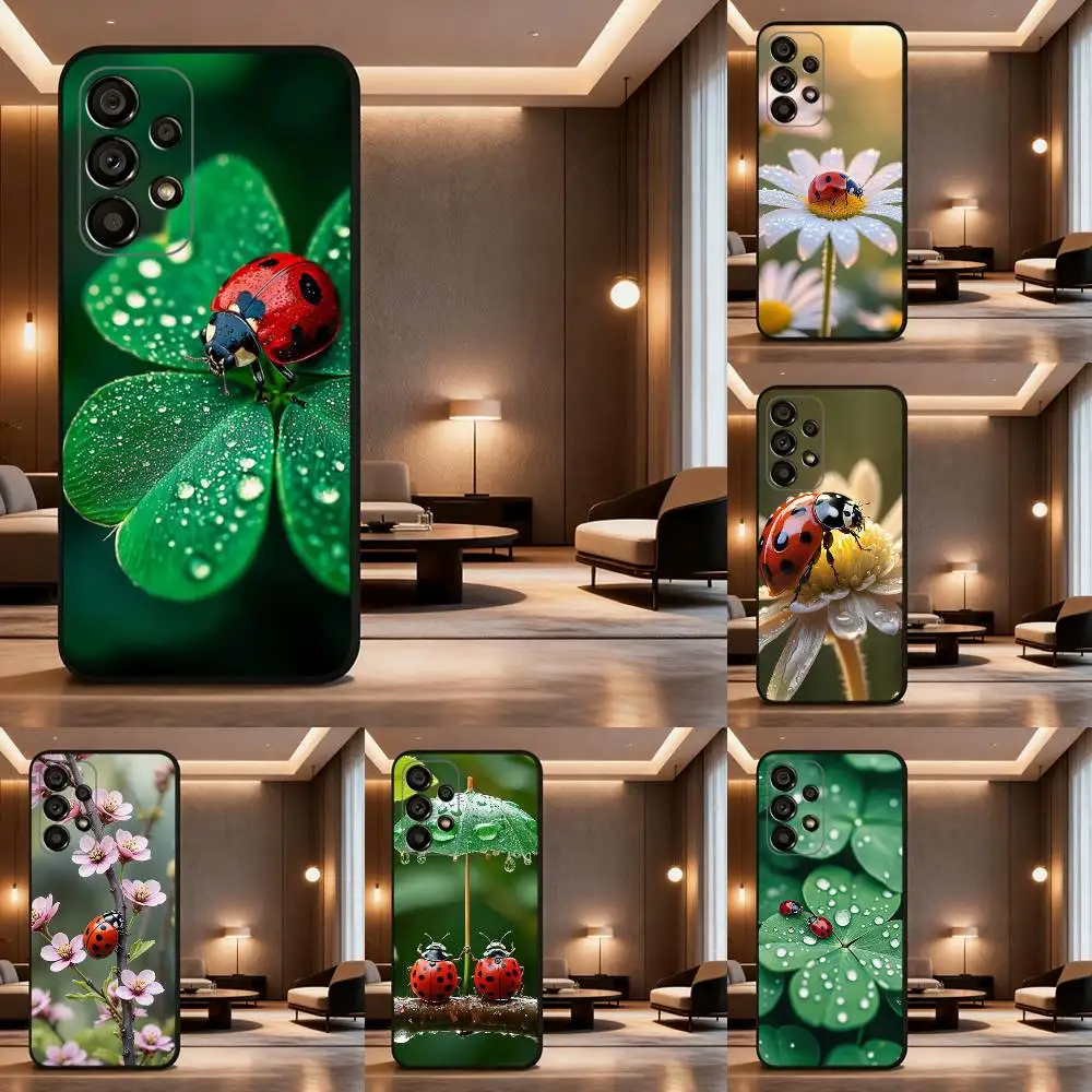 

Eautiful Insects Ladybugs Phone Case For Samsung Galaxy A73,31,32,72,41,J7,8,9,53,52,71,22,Note Soft Black Silicone Cover