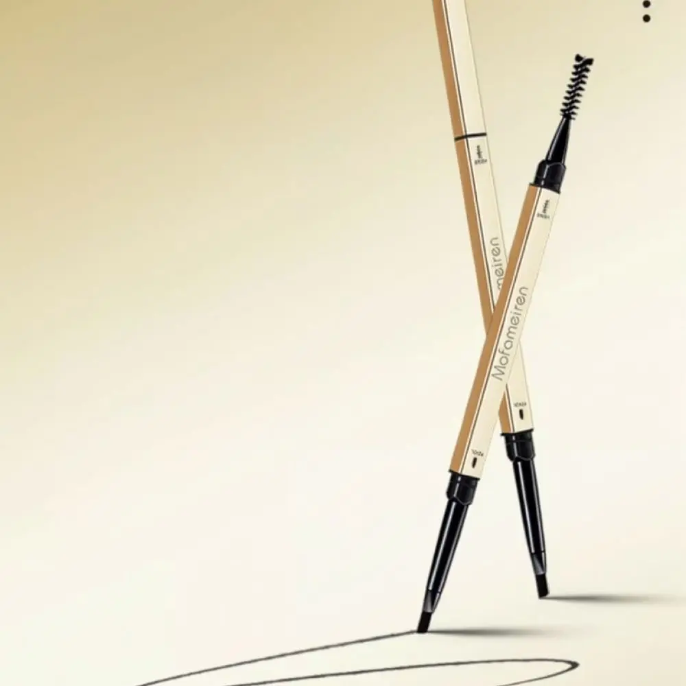 Waterproof Eyebrow Pen Double Headed Design Triangle Tip Precise Filling Smudge Resistant Long Lasting Cosmetic Makeup