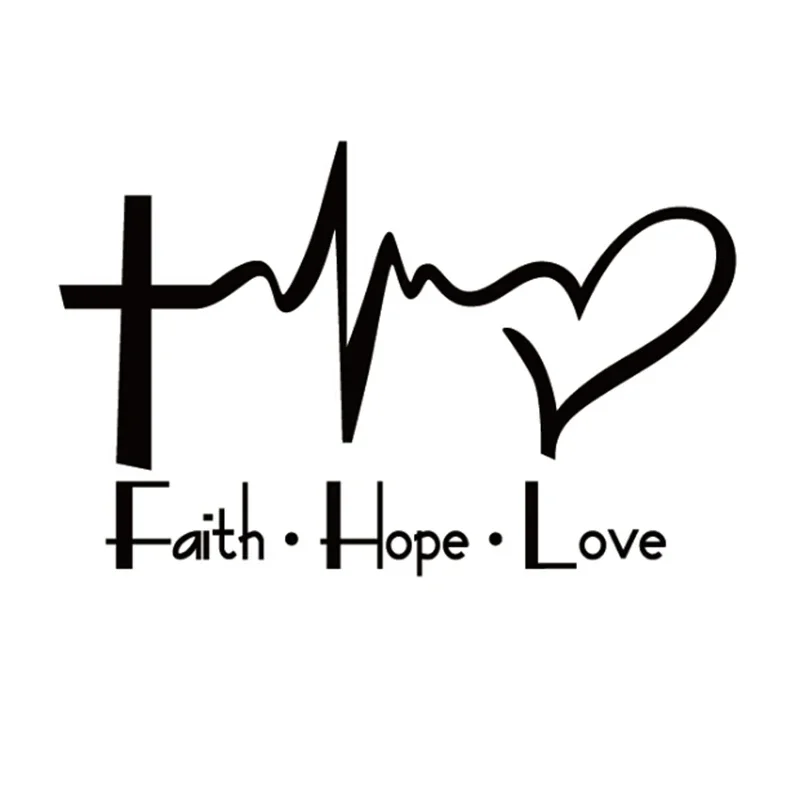 

Car sticker Faith Hope Love vinyl car sticker cartoon PVC waterproof sunscreen 15CM