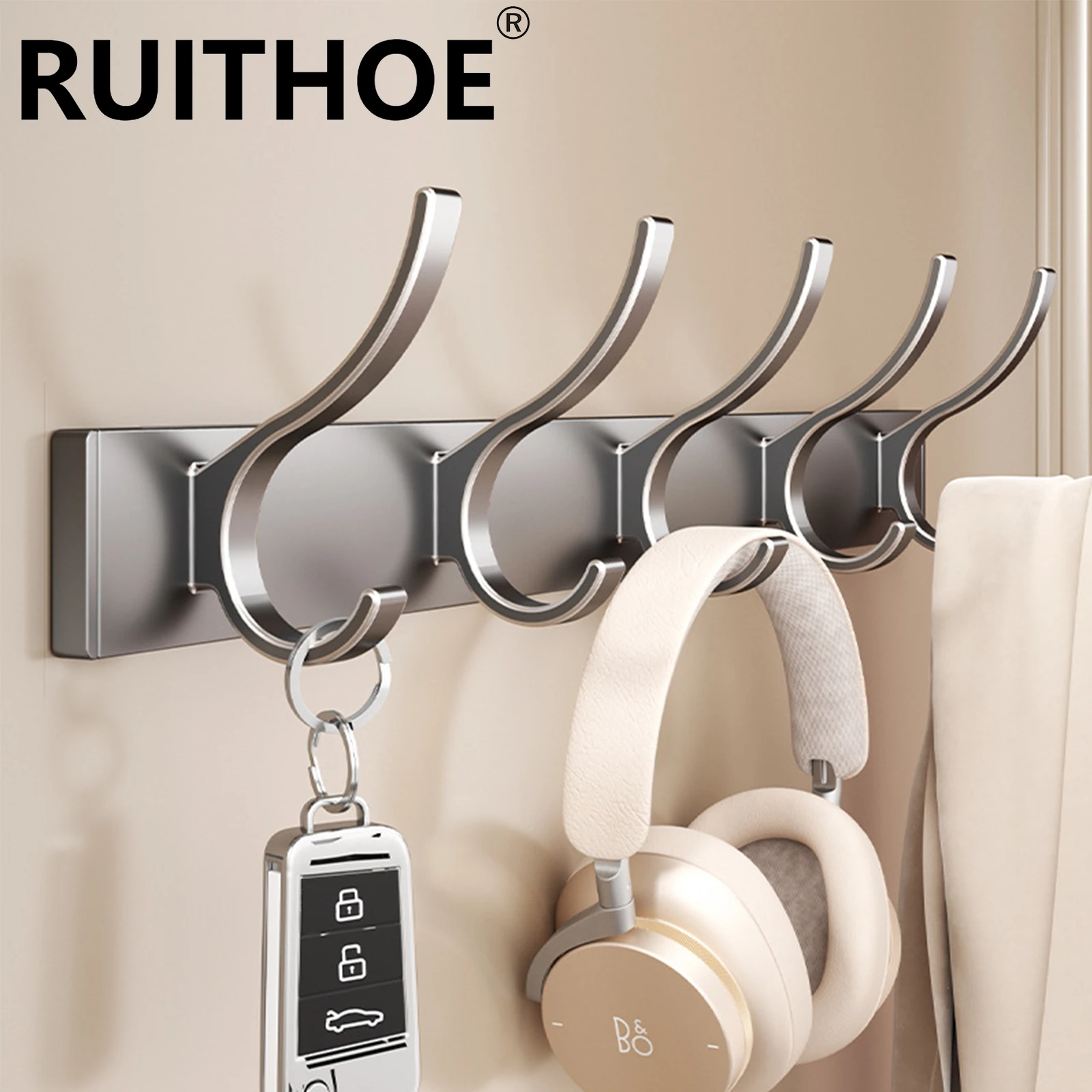 Hooks Storage Wall Hanging Bag Clothes Hanger Hook Punch-free Hanger Bedroom Organizer Bathroom Kitchen Accessory