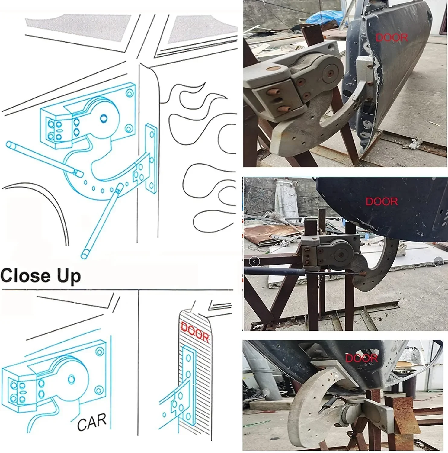Universal 2PC Scissor Doors Vertical Lambo Door Kit Bolt On Vertical Doors Adjustable 90 Degree For Lambo Chevrolet Nissan Mazda