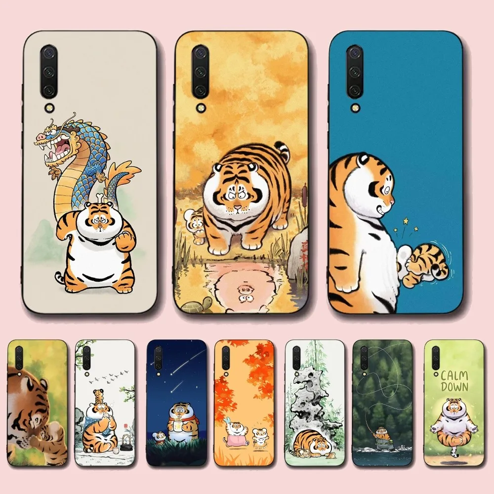 Funny Fat Tiger Phone Case For Xiaomi Mi 5X 8 9 10 11 12 lite pro 10T PocoX3pro PocoM3 Note 10 pro lite