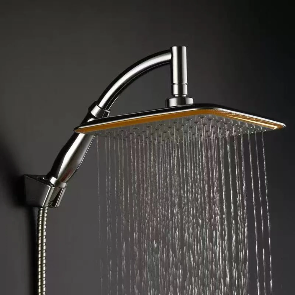 9 Inch Rotate 360 Degree Bathroom Rainfall Shower Abs Chrome Water Saving Shower Extension Arm Hand Held Shower Thin