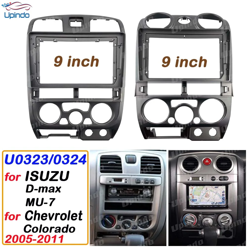 For Isuzu D-max MU-7 Chevy Chevrolet Colorado 2005-2011 2 Din 9 Inch Car Radio Installation Plastic Fascia Plane Frame Dash Kit