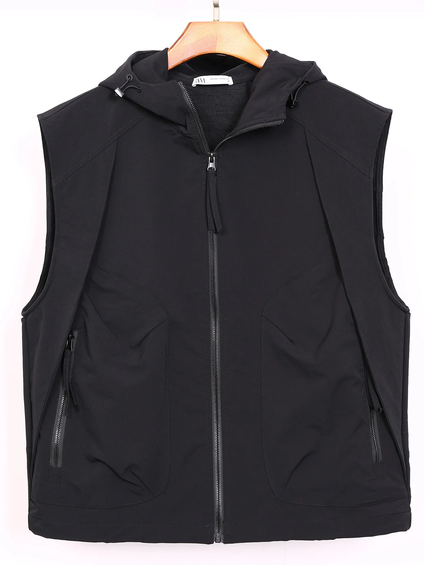 

Новая мужская утепленная двухслойная жилетка-кардиган на молнии с капюшоном, однотонная, в городском стиле, из хлопка, 2025 год