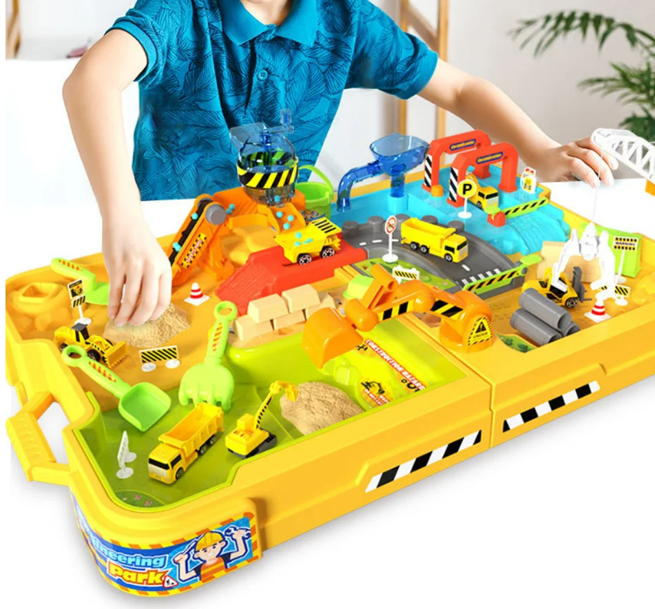 

Children's Engineering Car Sand Table Water Park Adventure Play Sand Puzzle Hands-on Ability Parent-child Toys Imagination