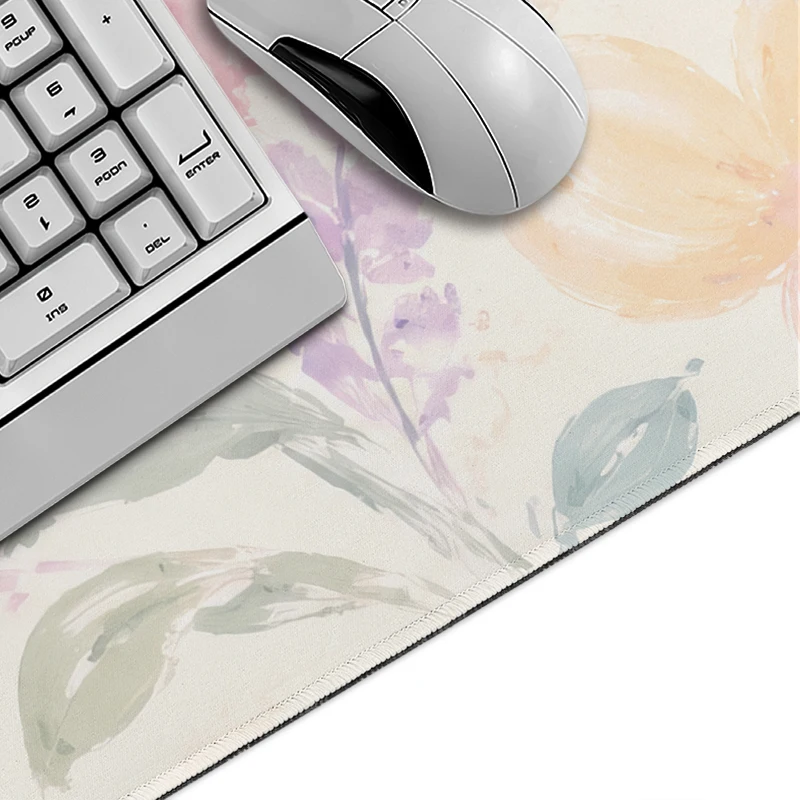 Mouse Pad Pastel Floral Bloom Gamer XL HD Computer Custom Mousepad XXL Natural Rubber Carpet Soft Office Accessories Mouse Mats
