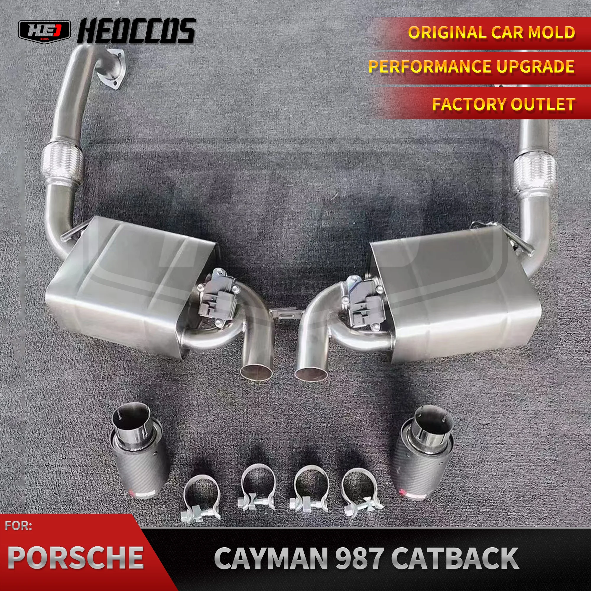 

HEO Racing Exhaust Pipe Muffler Catback Valvetronic for Porsche Boxster 987 2.9L 3.4L 2009-2012