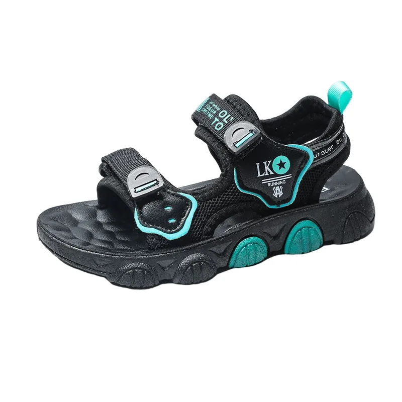 

2026 New Summer Kids Breathable Beach Sandals Boys Sports Soft Bottom Casual Black Shoes